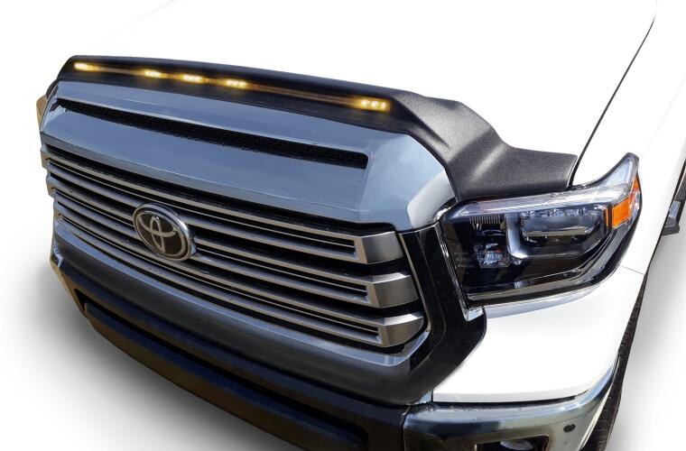 Auto Ventshade Bug Shield, Aeroskin Lightshield ™, Contour, Lighted, Textured Matte Black, Dura-Flex ® 2000 Tpo, With Wiring – 753094