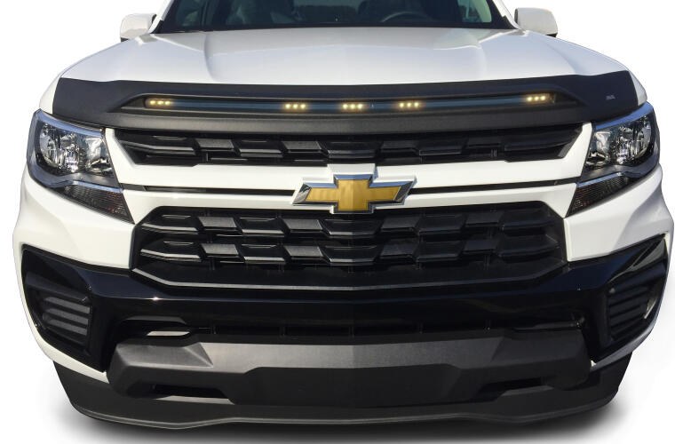 Auto Ventshade Bug Shield, Aeroskin Lightshield ™, Low Profile/ Contour, Lighted, Black, Dura-Flex® 2000 Tpo, Without Fender Eyebrows – 753113