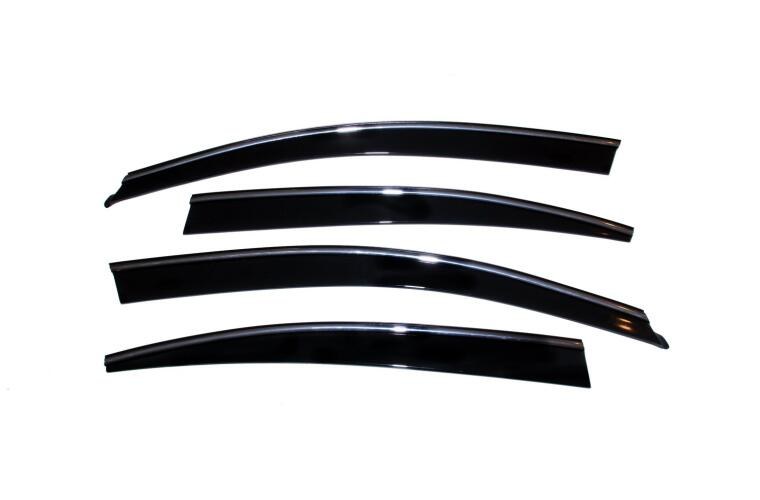 Auto Ventshade Rainguard, Ventvisor, Low Profile, Tape-On, Smoke with Chrome Trim, Acrylic, Set of 4 – 794011