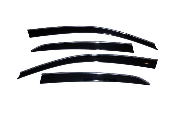 Auto Ventshade Rainguard, Ventvisor, Low Profile, Tape-On, Smoke, Acrylic, Set of 4, With Chrome Trim – 794020
