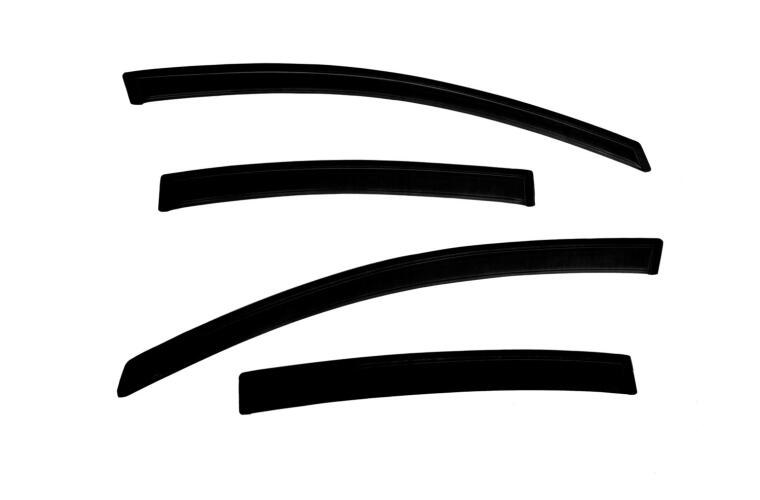 Auto Ventshade Rainguard, Ventvisor, Aerodynamic Design, Tape-On, Smoke, Acrylic, Set of 4 – 94165