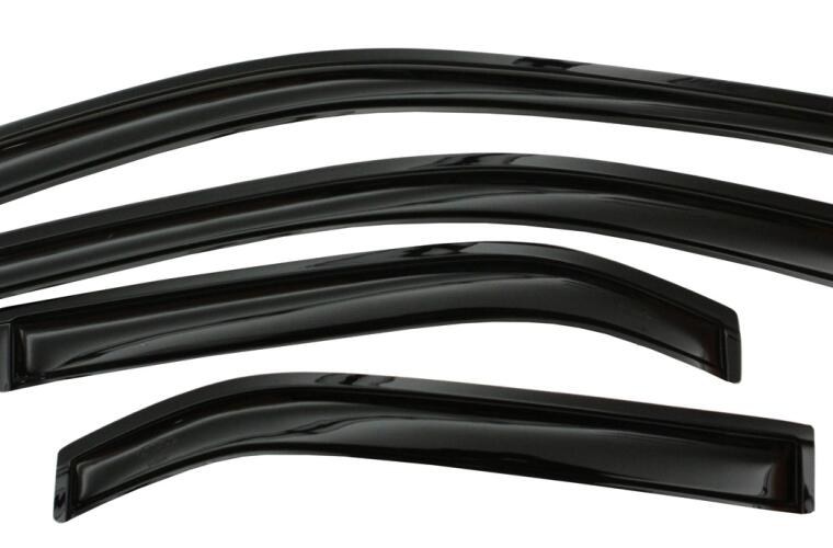 Auto Ventshade Rainguard, Ventvisor Deflector, Aerodynamic Design, Outside Channel, Smoke, Acrylic, Set of 4 – 94168