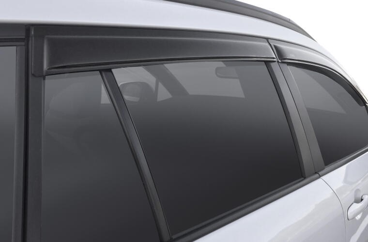 Auto Ventshade Rainguard, Ventvisor Deflector, Aerodynamic Design, Outside Channel, Smoke, Acrylic, Set of 4 – 94168