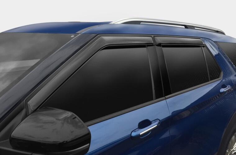 Auto Ventshade Rainguard, Ventvisor®, Aerodynamic Design, Tape-On, Smoke, Acrylic, Set of 4 – 94765