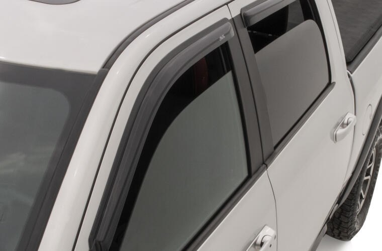Auto Ventshade Rainguard, Ventvisor®, Aerodynamic Design, Outside Channel, Black, Acrylic, Set of 4 – 94888