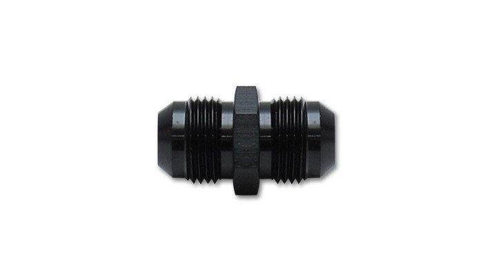 Vibrant Performance Coupler Fitting, Fabrication Components, -3AN Male, Straight, Without O-Ring, Aluminum, Anodized Black, Single – 10230