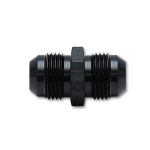 Vibrant Performance Coupler Fitting, Fabrication Components, -10AN Male, Straight, Without O-Ring, Aluminum, Anodized Black, Single – 10234