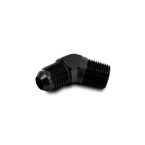 Vibrant Performance Adapter Fitting, Fabrication Components, -6AN to 1/4 Inch NPT 45 Degree Elbow, Andodized, Black, Aluminum, Single – 10242