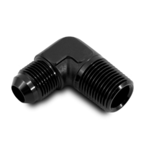 Vibrant Performance Adapter Fitting, Fabrication Components, -4AN Male to 1/8 Inch NPT Male, 90 Degree, Andodized, Black, Aluminum, Single – 10251A