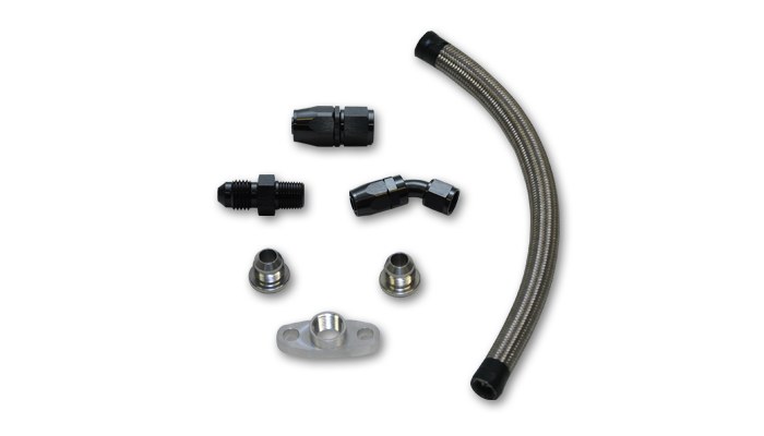 Vibrant Performance Turbocharger Oil Return Kit, For Use with Gt Series Turbochargers, Aluminum – 10283