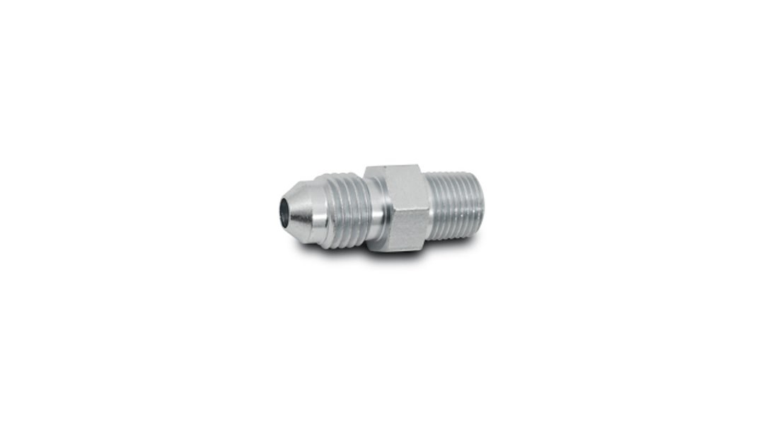 Vibrant Performance Adapter Fitting, -4AN to 1/8 Inch NPT, Natural, Silver, Steel, Single – 10292