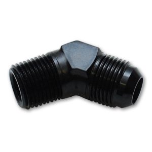 Vibrant Performance Adapter Fitting, -10AN to 1/2 Inch NPT, 45 Degree, Andodized, Black, Aluminum, Single – 10297