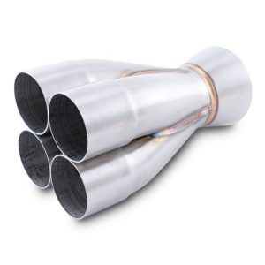 Vibrant Performance Exhaust Header Collector, Slip Fit 4 Into 1, 2-3/8 Inch Diameter Primary Tubes, 8-1/4 Inch Length, Stainless Steel, Single – 10321
