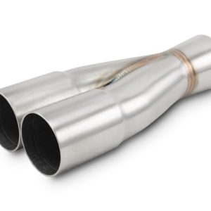 Vibrant Performance Exhaust Header Collector, Slip Fit 2 Into 1, 2 Inch Diameter Primary Tubes, 8 Inch Length, Stainless Steel, Single – 10355