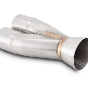 Vibrant Performance Exhaust Header Collector, Slip Fit 2 Into 1, 2 Inch Diameter Primary Tubes, 8 Inch Length, Stainless Steel, Single – 10355