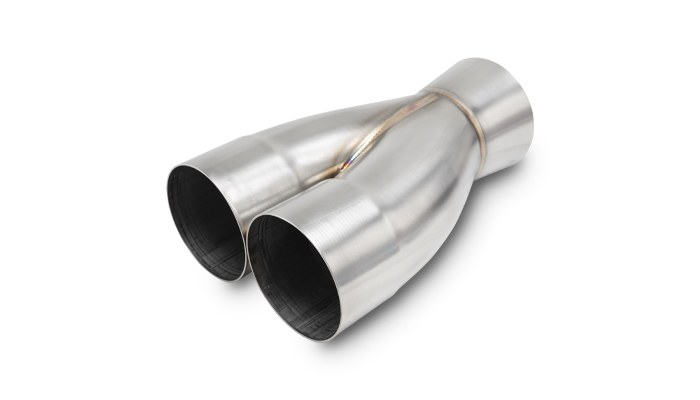 Vibrant Performance Exhaust Header Collector, Slip Fit 2 Into 1, 3 Inch Diameter Primary Tubes, 10-1/2 Inch Length, Stainless Steel, Single – 10361