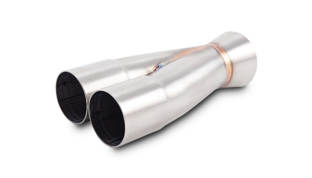 Vibrant Performance Exhaust Header Collector, Slip Fit 2 Into 1, 1-7/8 Inch Diameter Primary Tubes, 7-3/4 Inch Length, Stainless Steel, Single – 10365
