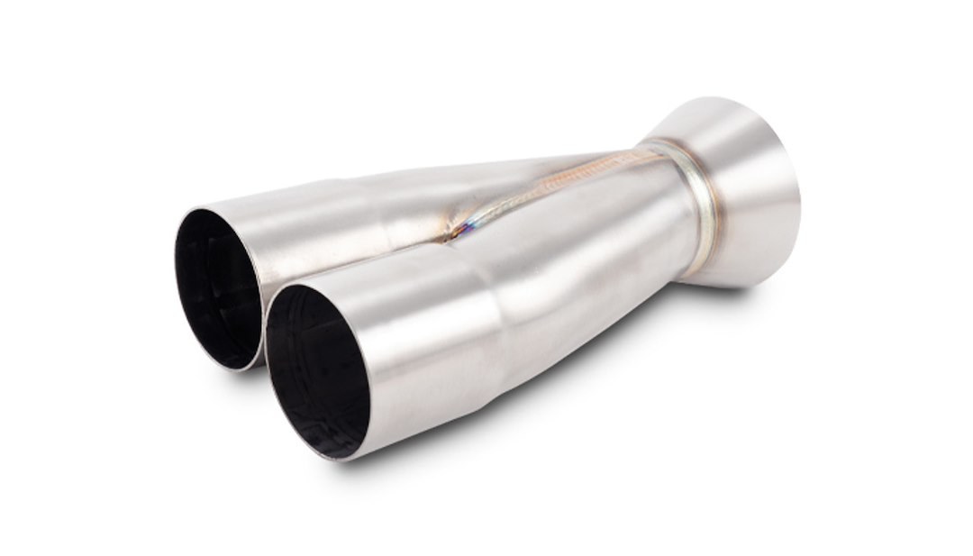 Vibrant Performance Exhaust Header Collector, Slip Fit 2 Into 1, 2 Inch Diameter Primary Tubes, 3 Inch Collector Diameter, 8-1/4 Inch Length – 10366