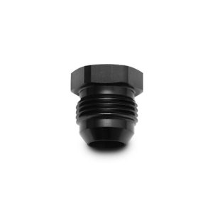 Vibrant Performance Pipe Plug Fitting, Fabrication Components, -6AN Thread Size, Anodized, Black Aluminum, Single – 10442