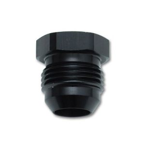 Vibrant Performance Pipe Plug Fitting, Fabrication Components, -10AN Thread Size, Anodized, Black Aluminum, Single – 10444