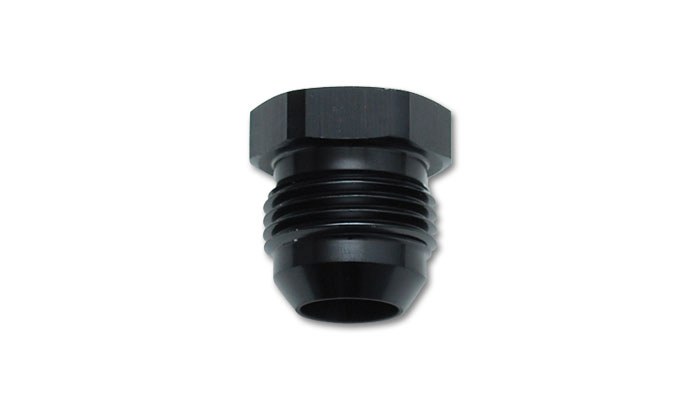 Vibrant Performance Pipe Plug Fitting, Fabrication Components, -10AN Thread Size, Anodized, Black Aluminum, Single – 10444