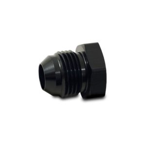Vibrant Performance Pipe Plug Fitting, Fabrication Components, -12AN Thread Size, Anodized, Black Aluminum, Single – 10445