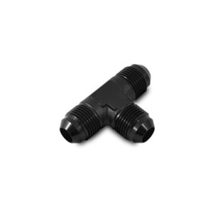 Vibrant Performance Coupler Fitting, Fabrication Components, -3AN Male, Tee, Without O-Ring, Aluminum, Anodized Black, Single – 10480