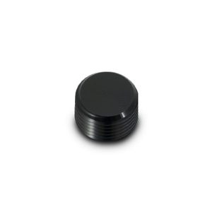 Vibrant Performance Pipe Plug Fitting, Fabrication Components, Socket Style, 1/4 Inch NPT, Anodized, Black Aluminum, Single – 10491