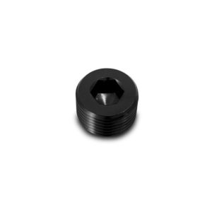 Vibrant Performance Pipe Plug Fitting, Fabrication Components, Socket Style, 1/2 Inch NPT, Anodized, Black Aluminum, Single – 10493