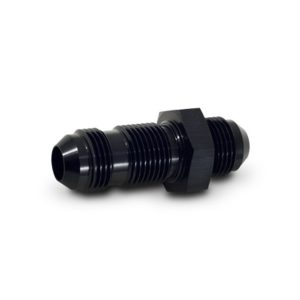 Vibrant Performance Coupler Fitting, Fabrication Components, -6AN Male, Straight Bulkhead, Without O-Ring, Aluminum, Anodized Black, Single – 10682