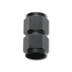 Vibrant Performance Coupler Fitting, Fabrication Components, -4AN Female, Straight, Without O-Ring, Aluminum, Anodized Black, Single – 10701