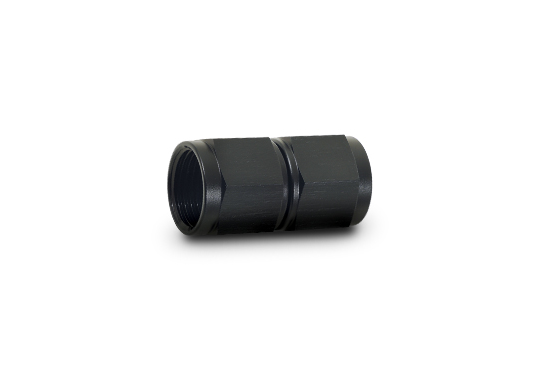 Vibrant Performance Coupler Fitting, Fabrication Components, -6AN Female, Straight, Without O-Ring, Aluminum, Anodized Black, Single – 10702