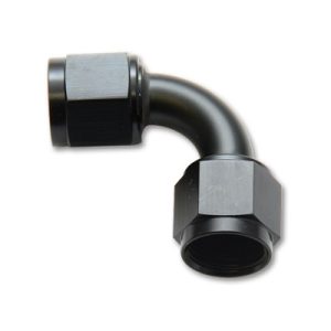 Vibrant Performance Coupler Fitting, Fabrication Components, -10AN Female, 90 Degree, Without O-Ring, Aluminum, Anodized Black, Single – 10734