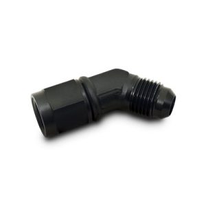 Vibrant Performance Adapter Fitting, Fabrication Components, -12AN Female Swivel to -12AN Male, 45 Degree, Without O-Ring, Aluminum – 10775