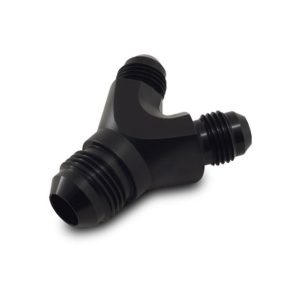 Vibrant Performance Adapter Fitting, Fabrication Components, -8AN Male to Dual -6AN Male Y Fitting, Andodized, Black, Aluminum, Single – 10807
