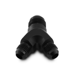 Vibrant Performance Adapter Fitting, Fabrication Components, -12AN Male to Dual -10AN Male Y Fitting, Andodized, Black, Aluminum, Single – 10811