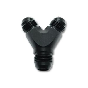 Vibrant Performance Adapter Fitting, Fabrication Components, -12AN Male to Dual -12AN Male Y Fitting, Andodized, Black, Aluminum, Single – 10812