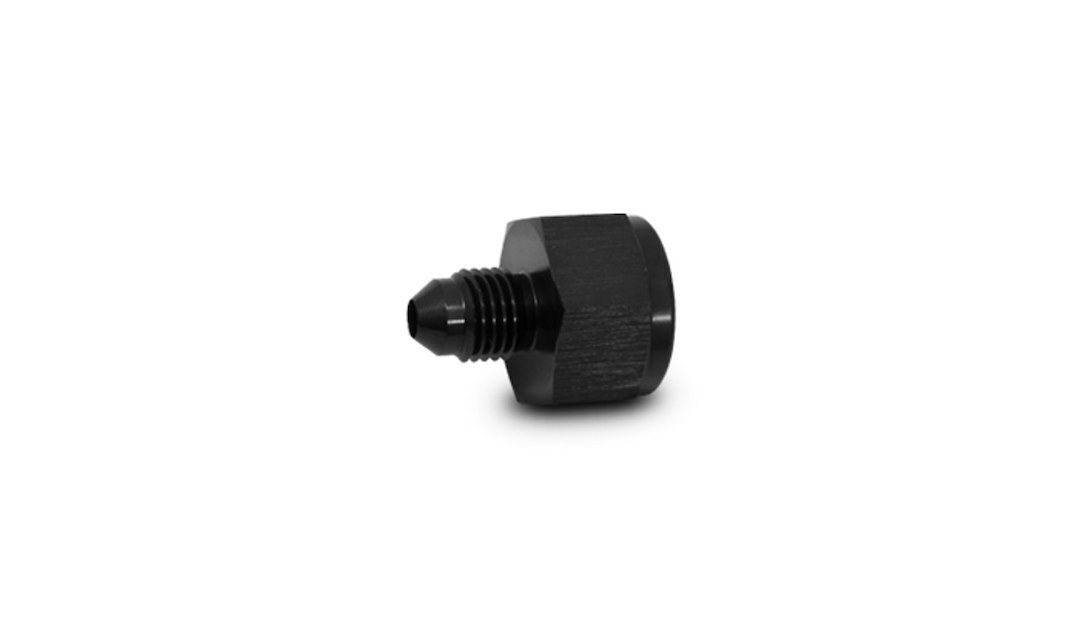 Vibrant Performance Adapter Fitting, Fabrication Components, -6AN Female to -4AN Male, Andodized, Black, Aluminum, Single – 10832