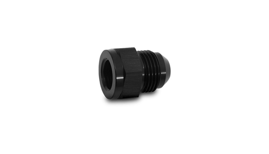 Vibrant Performance Adapter Fitting, Fabrication Components, -6AN Female to -8AN Male, Andodized, Black, Aluminum, Single – 10842