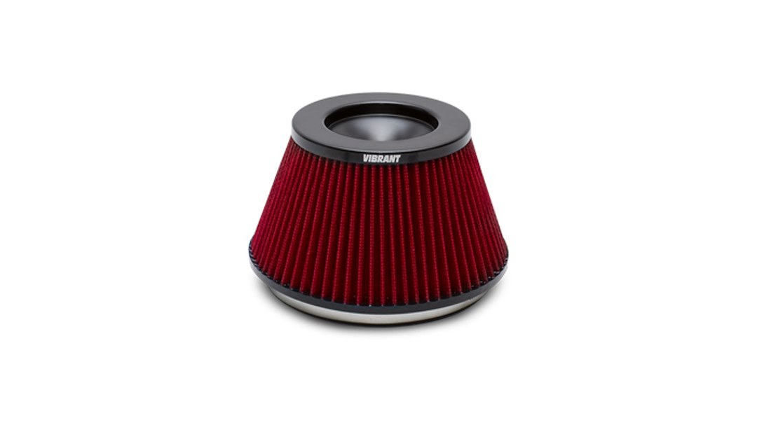 Vibrant Performance Air Filter, Washable/ Reusable, Red, Cotton Gauze, Round Tapered – 10960