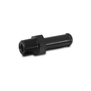 Vibrant Performance Adapter Fitting, Fabrication Components, 1/8 Inch NPT Male to 1/4 Inch Hose Barb, Straight, Andodized, Black, Aluminum – 11200