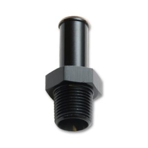Vibrant Performance Adapter Fitting, Fabrication Components, 1/2 Inch NPT Male to 5/8 Inch Hose Barb, Straight, Andodized, Black, Aluminum – 11203
