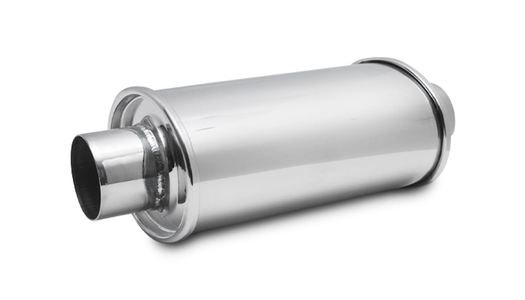 Vibrant Performance Exhaust Resonator, Stainless Steel, 4-3/4 Inch Height X 6-1/2 Inch Width X 13-3/4 Overall Length Case – 1144