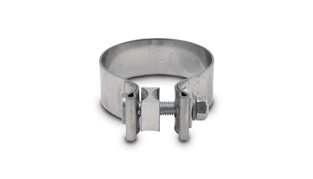 Vibrant Performance Exhaust Sleeve Clamp, Fits 2-1/2 Inch Outside Diameter Pipe, 1 Inch Wide Band, Stainless Steel – 1166