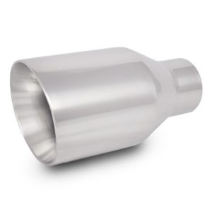 Vibrant Performance Exhaust Tail Pipe Tip, 2-1/4 Inch Inlet, 4 Inch Outlet, Stainless Steel, Round, Angle Cut, Beveled Edge, 7-3/4 Inch Length – 1207
