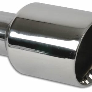 Vibrant Performance Exhaust Tail Pipe Tip, 2-1/4 Inch Inlet, 3-1/2 Inch Outlet, Stainless Steel, Round, Angle Cut, Beveled Edge – 1226
