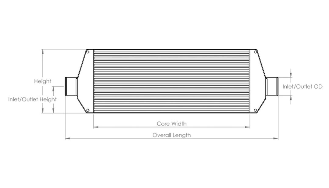Vibrant Performance Intercooler, Air to Air, Maximum 550 Horsepower, Overall Size – 30 Inch Width X 9-1/4 Inch Height X 3-1/4 Inch Thick – 12810