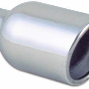 Vibrant Performance Exhaust Tail Pipe Tip, 2-1/4 Inch Inlet, 4 Inch Outlet, Stainless Steel, Round, Angle Cut, Rolled Edge, 7-3/4 Inch Length – 1303