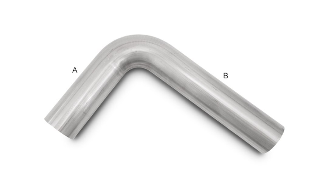 Vibrant Performance Exhaust Pipe – Bend 90 Degree, Fabrication Components, 1-3/4 Inch Outside Diameter, 16 Gauge Stainless Steel – 13034