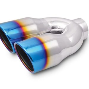 Vibrant Performance Exhaust Tail Pipe Tip, 2-1/2 Inch Inside Diameter Dual 3-1/2 Inch Outside Diameter Round SS Tips (single Wall – 1326B
